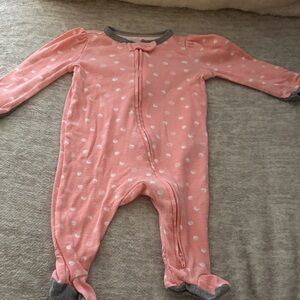 Cloud Island Pink and White Polka Dot Footie